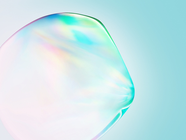 Transparent bubble on blue background
