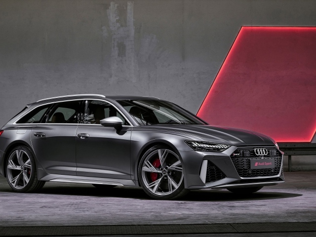 2020 Audi RS6 Avant in a gray wall garage