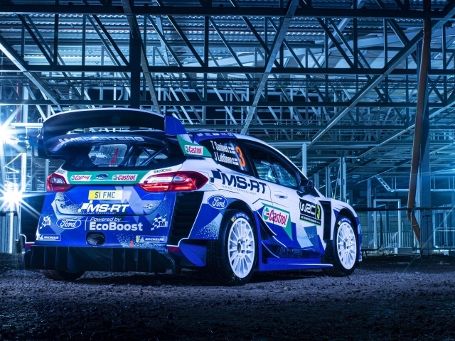 Спортивный автомобиль  Ford Fiesta WRC 2020 года вид сзади