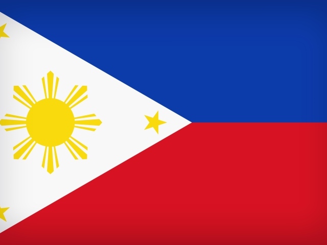 Флаг Филиппин с желтым солнцем