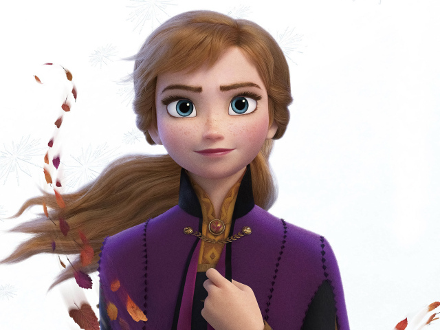 Character Anna on a white background Cartoon Frozen 2