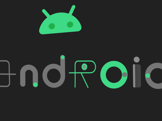 Android lettering on gray background