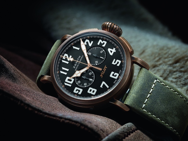 Стильные мужские наручные часы  Zenith Pilot 