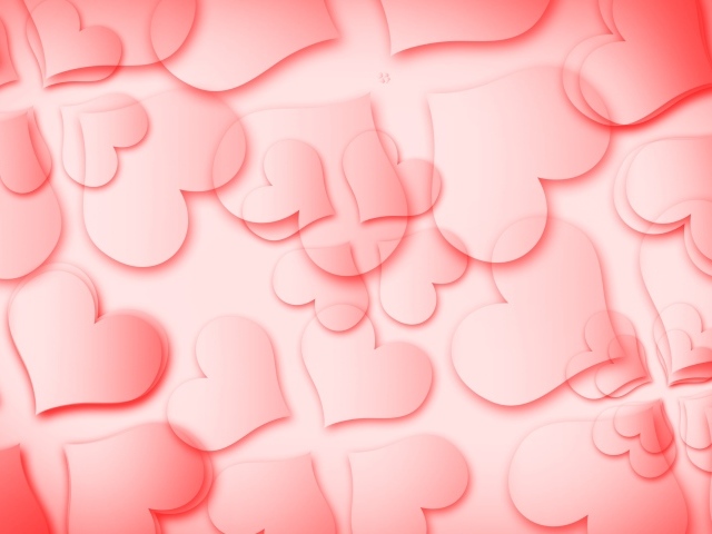 Drawing of hearts on a pink background