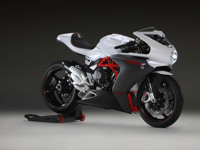 Motorcycle Agusta Superveloce 800, 2020 on a gray background