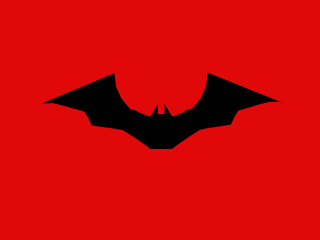 Batman new movie logo on red background