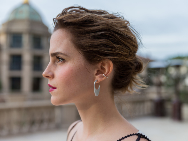 Actress Emma Watson side view