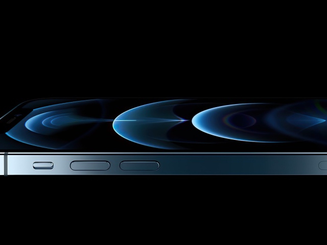 Slim Smartphone Iphone 12 Pro On A Black Background Wallpapers And Images Wallpapers Pictures Photos