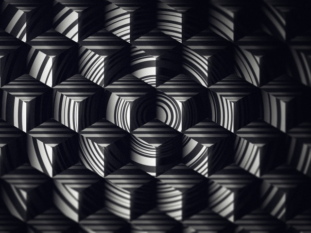 Геометрический черно-белый 3д рисунок 