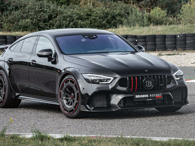 Black expensive car Brabus Rocket 900 One Of Ten Mercedes-AMG GT 63 S 4MATIC +