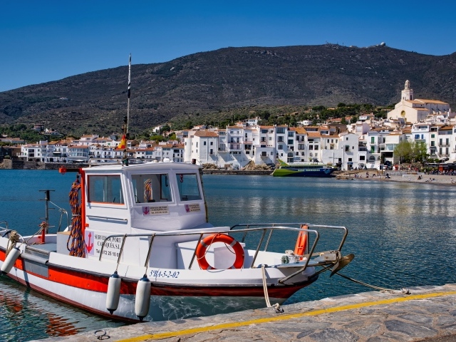 Motor boat on the coast of Greece