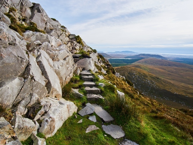 Stone path to the mountains