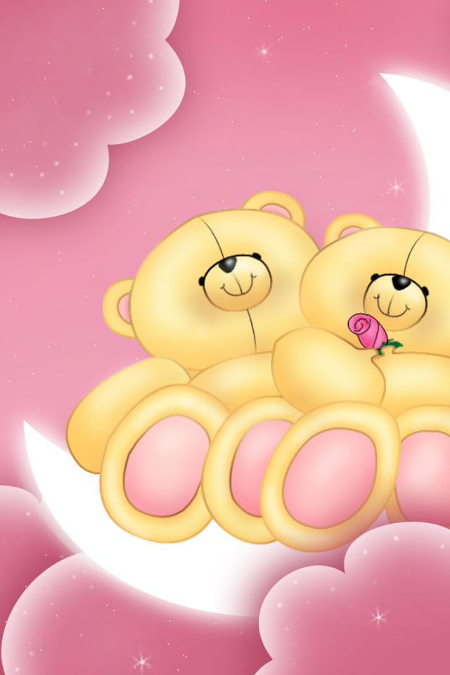 Мишки на луне День Святого Валентина