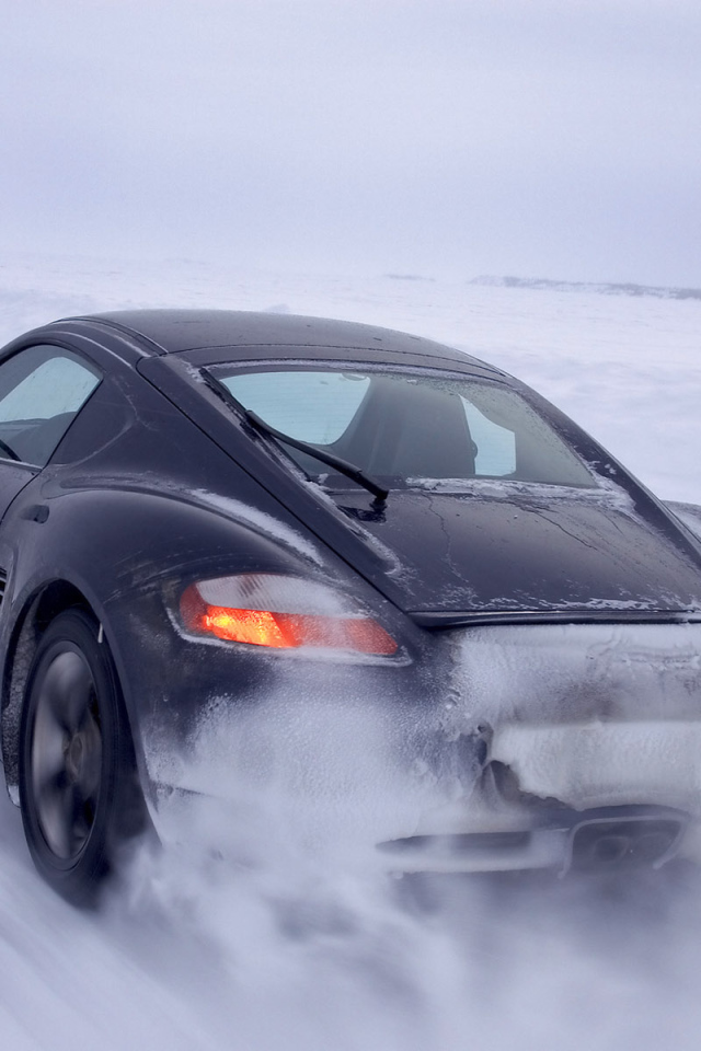 Porsche Cayman поездка по снегу