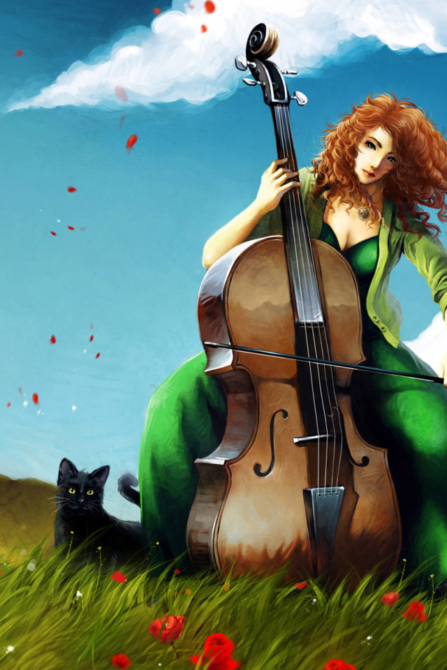 Девушка и Музыкальный инструмент