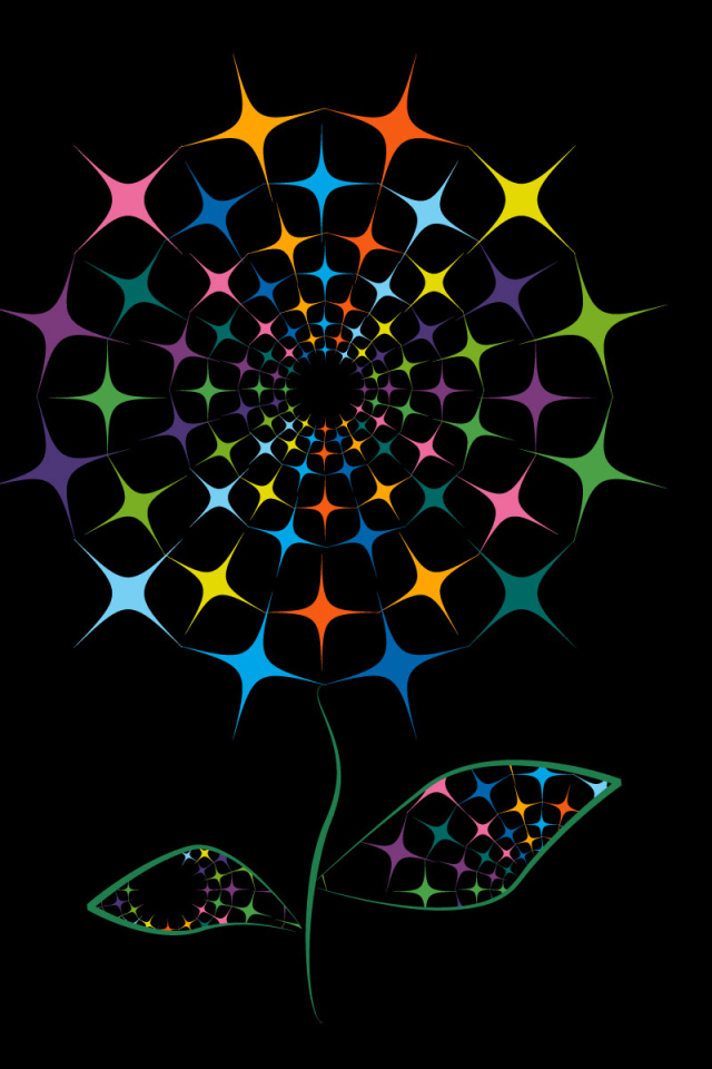 Черный векторный цветок