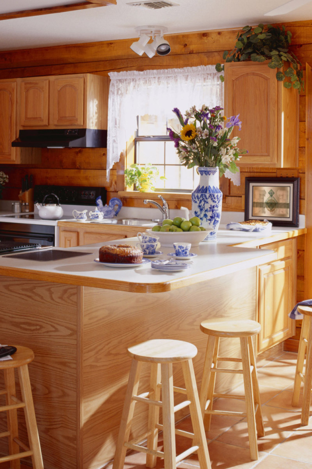 Дизайн кухни под дерево