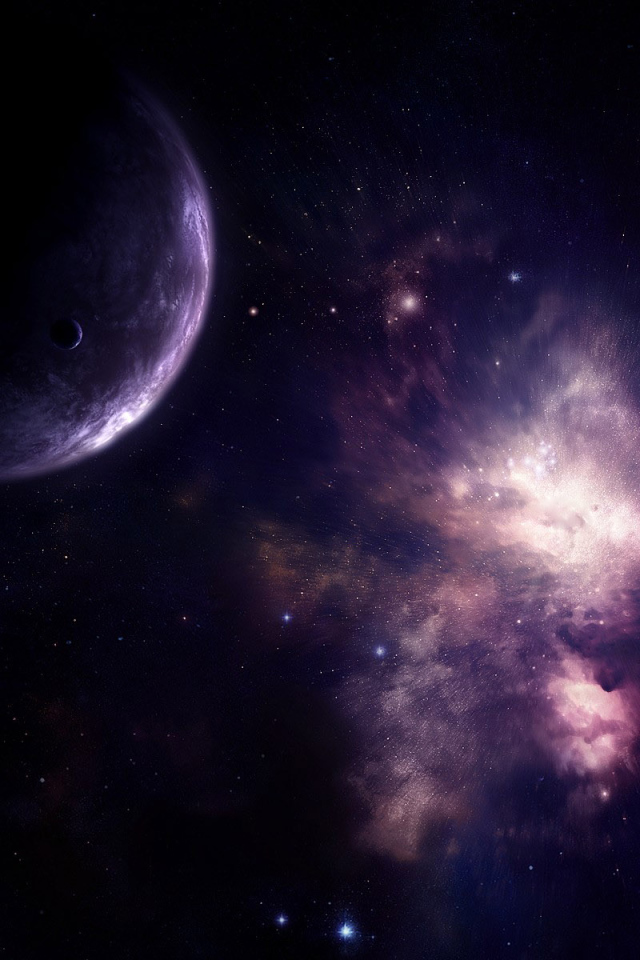 Планета на фоне бесконечного космоса