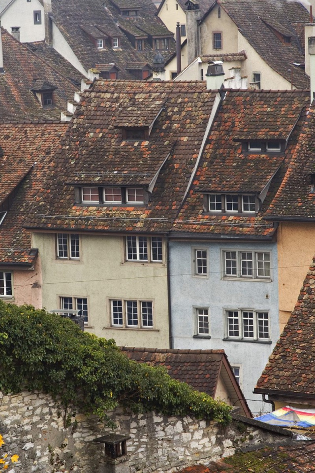 Верхушки крыш, Schaffhausen, Швейцария