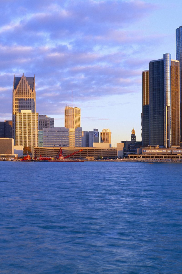 Детройт в восходе солнца США