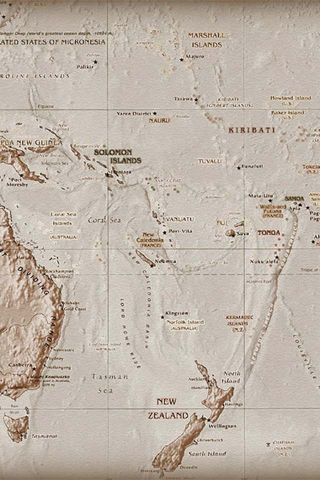 Карта Океании