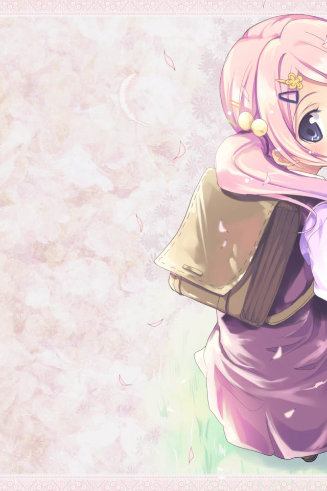 Аниме Школьница с розовыми волосами