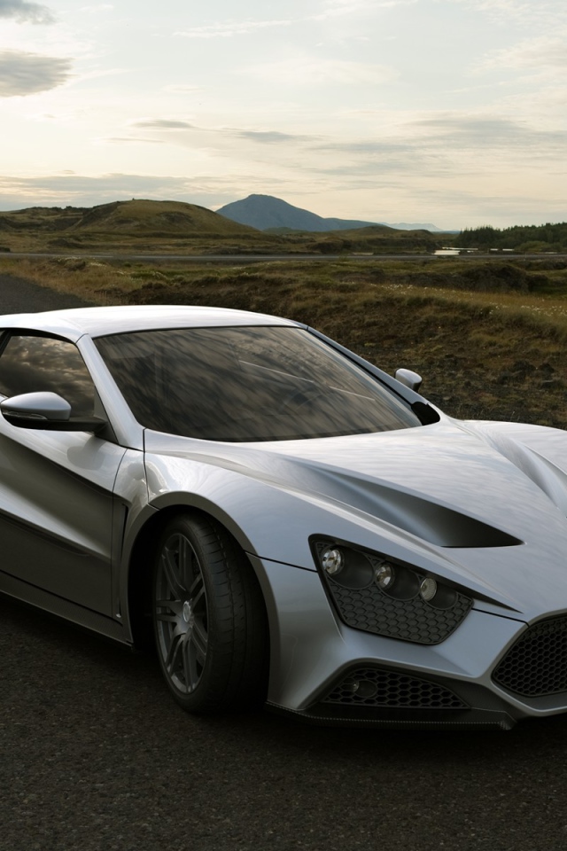 Серый спортивный авто