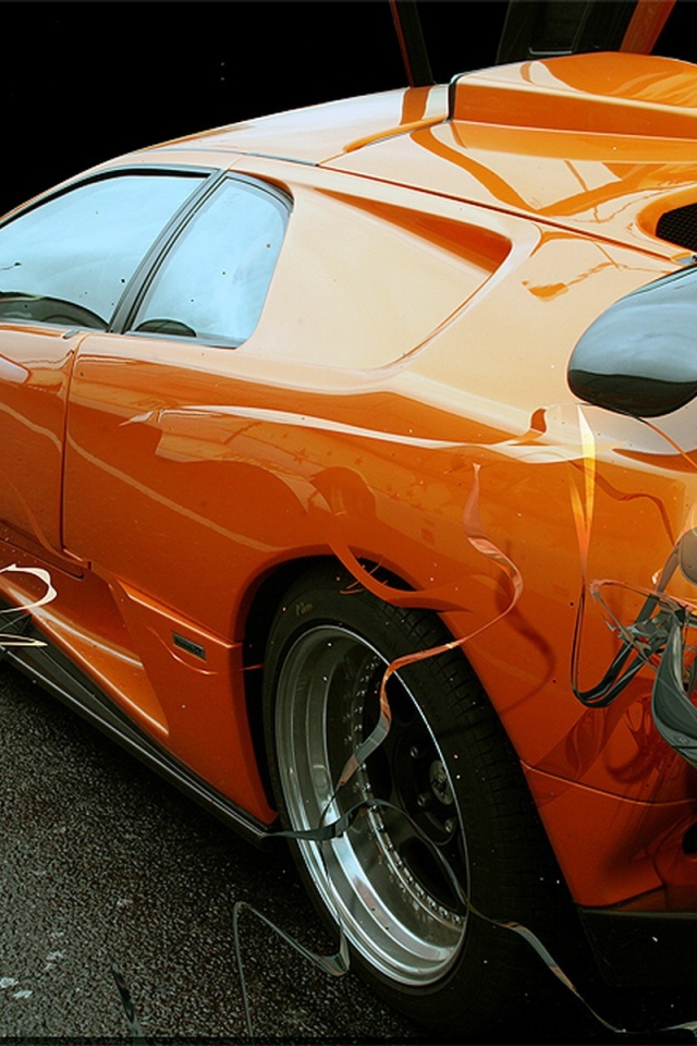 Оранжевый спортивный автомобиль