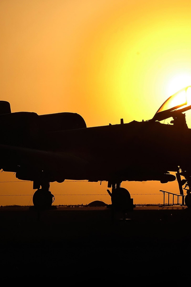 Военная авиация / Самолет на закате