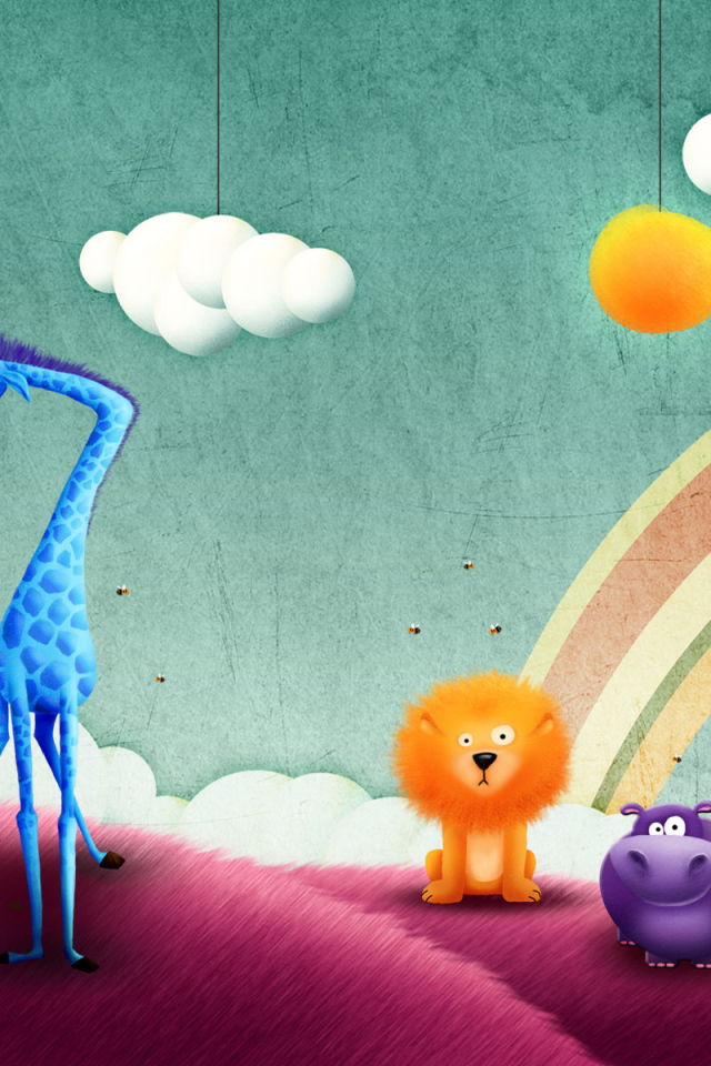 Жираф, лев и бегемот