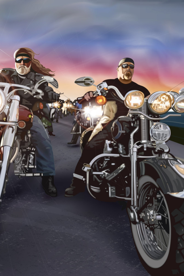 Байкеры на дороге 66