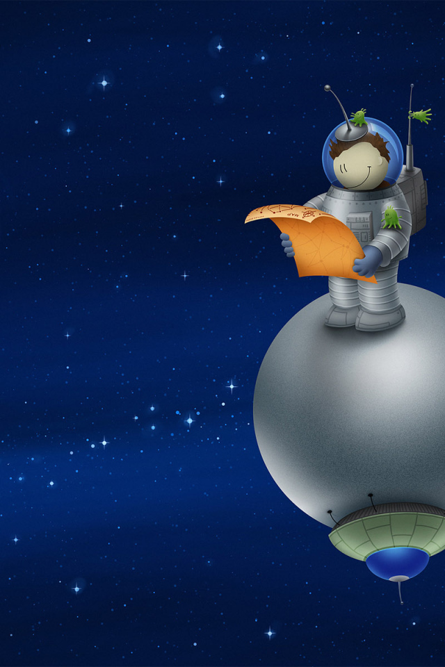 Человек на спутнике