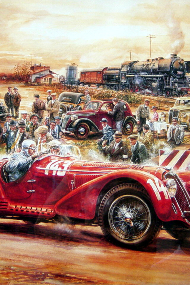 Красный ретро автомобиль