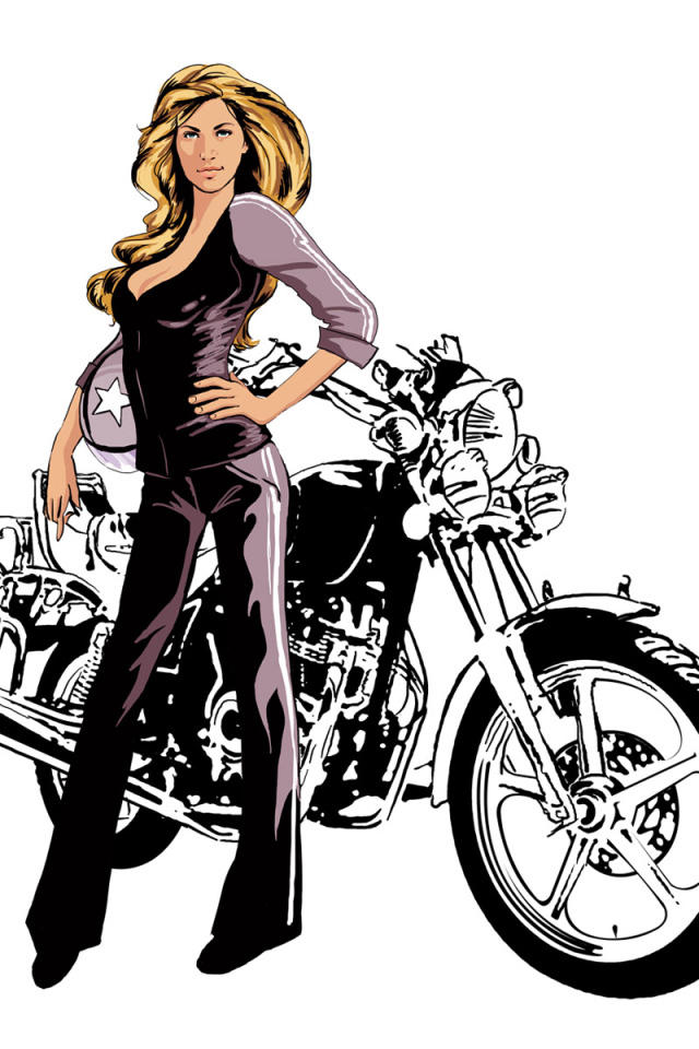 Девушка и Харлей