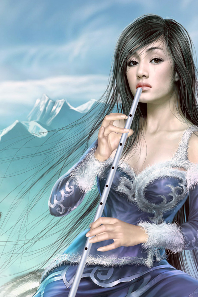 Девушка с музыкальным инструментом