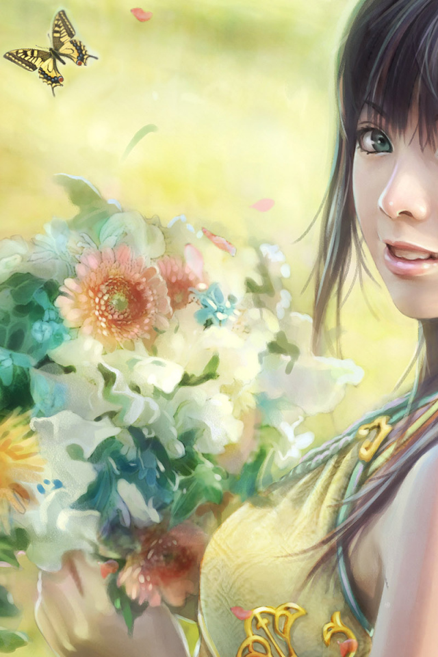 Девушка с цветами