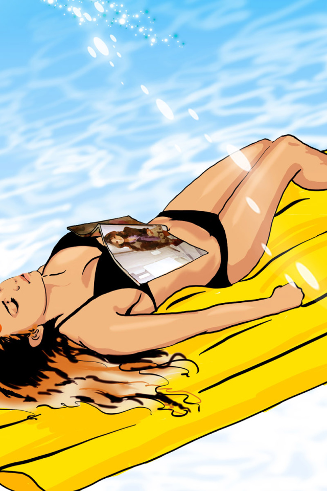 Горячая девушка в бассейне