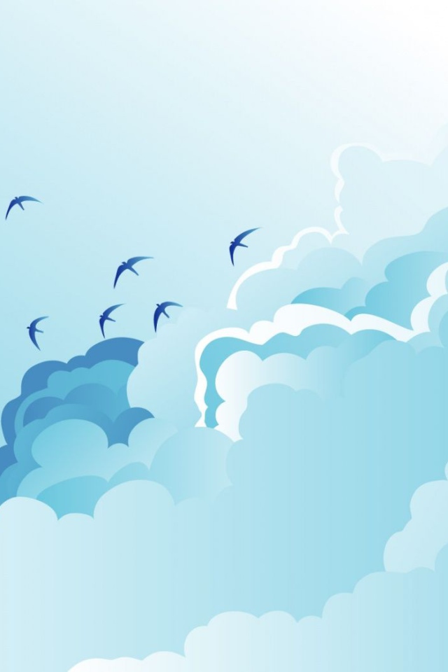 Чайки в облаках