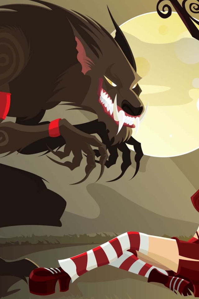 Страшный волк и готичная красная шапочка