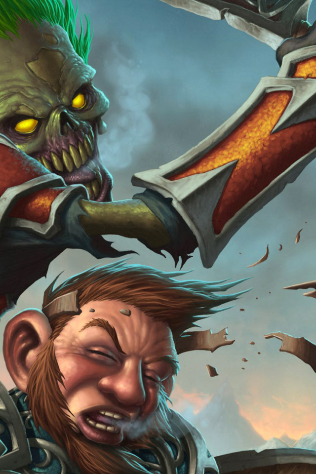 Сражение гнома с воином тьмы