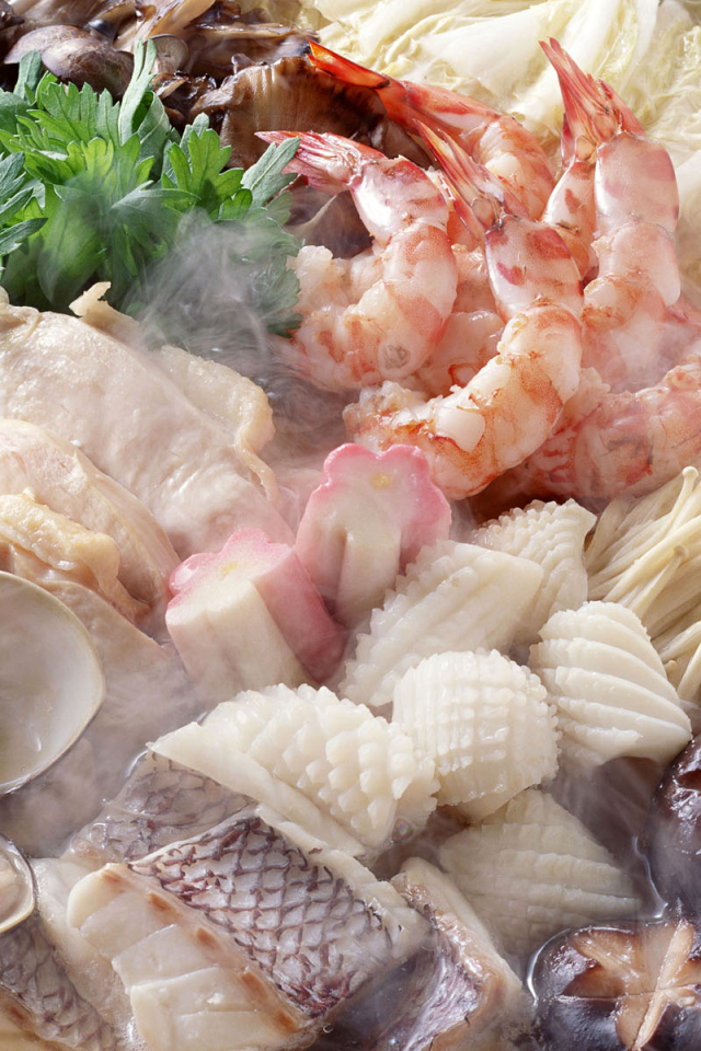 Креветки кальмар устрицы