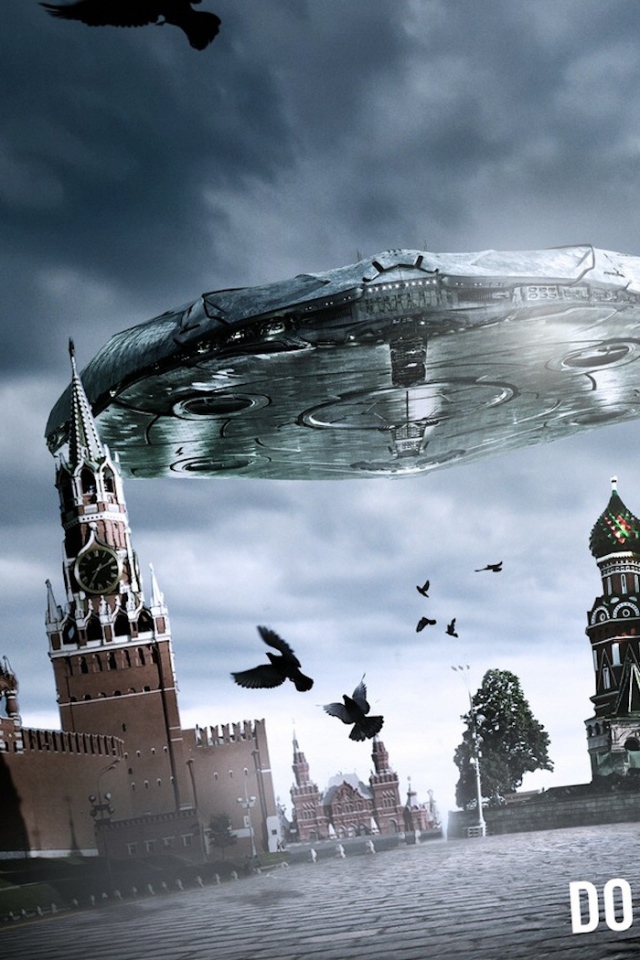 НЛО Москва Кремль Photoshop