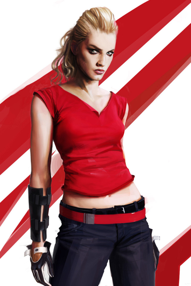 Mirrors Edge девушка в красном