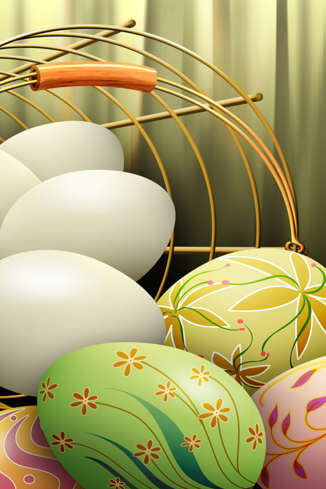 Корзинка с Пасхальными яичками