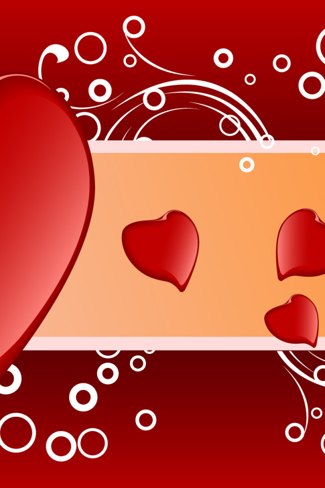 Красные сердца на День Влюбленных