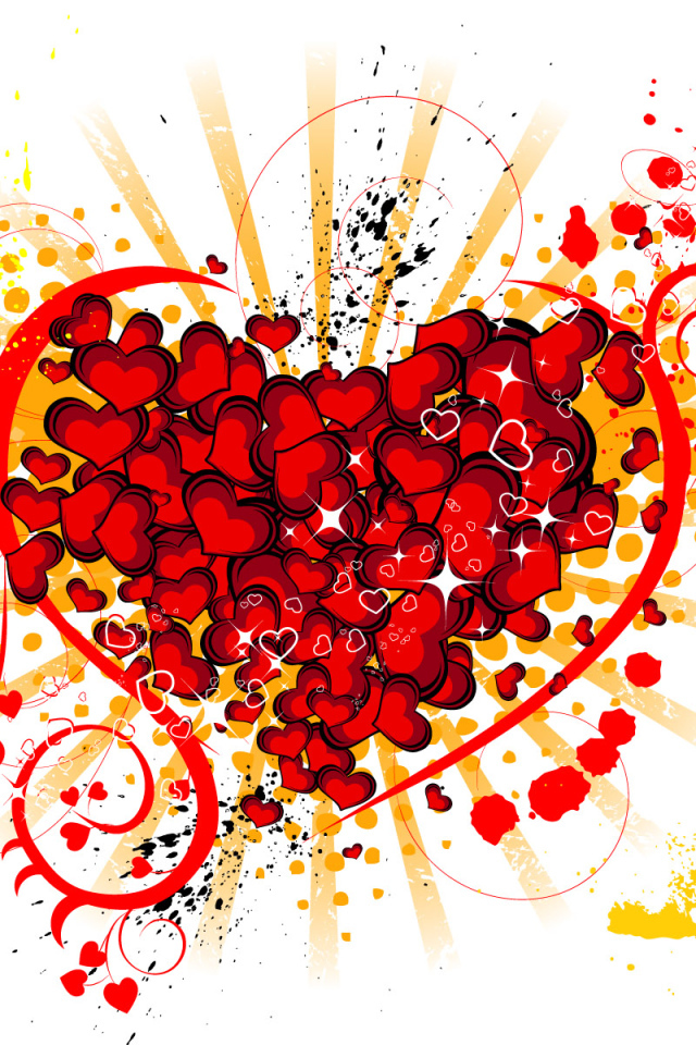 Красные сердечки Валентинки