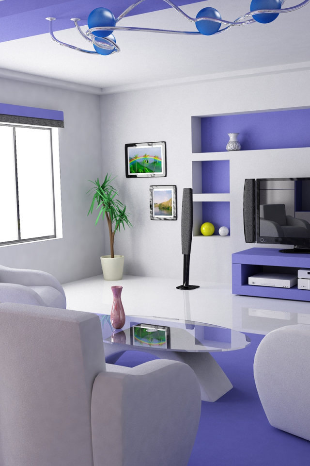 Дизайн светлой комнаты Футуристический модерн