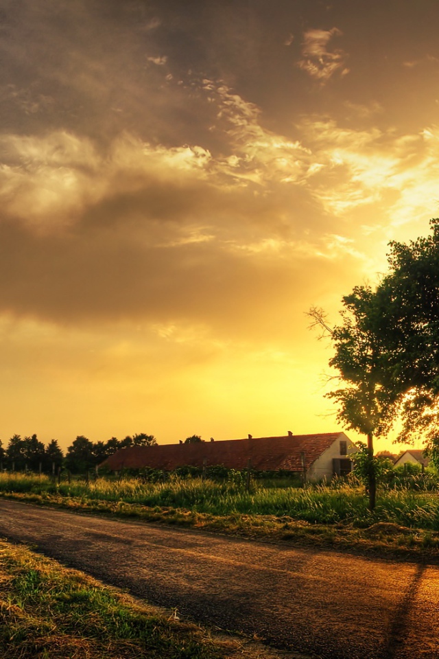 Закат в деревне