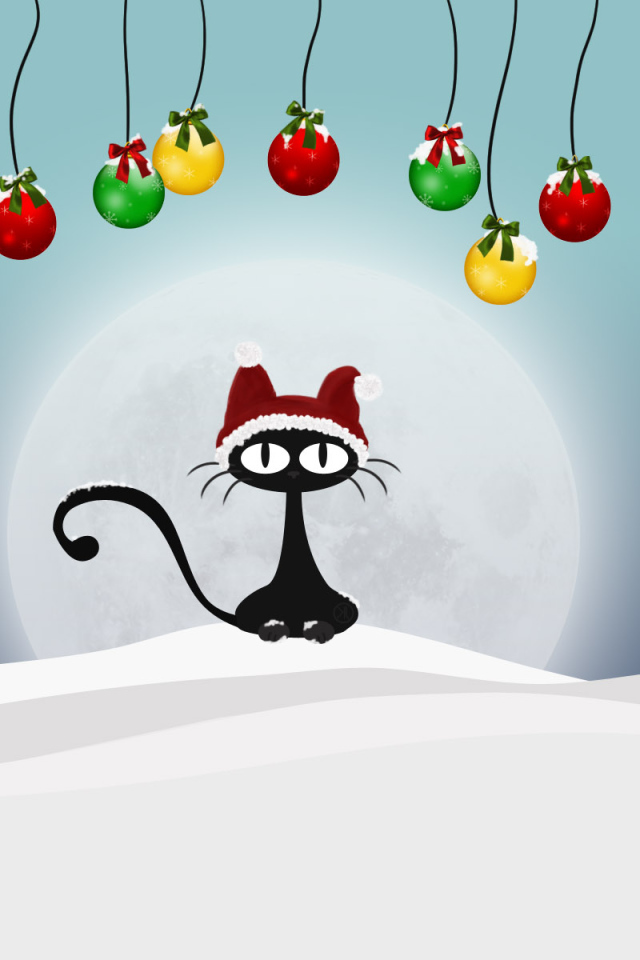 Кот на снегу