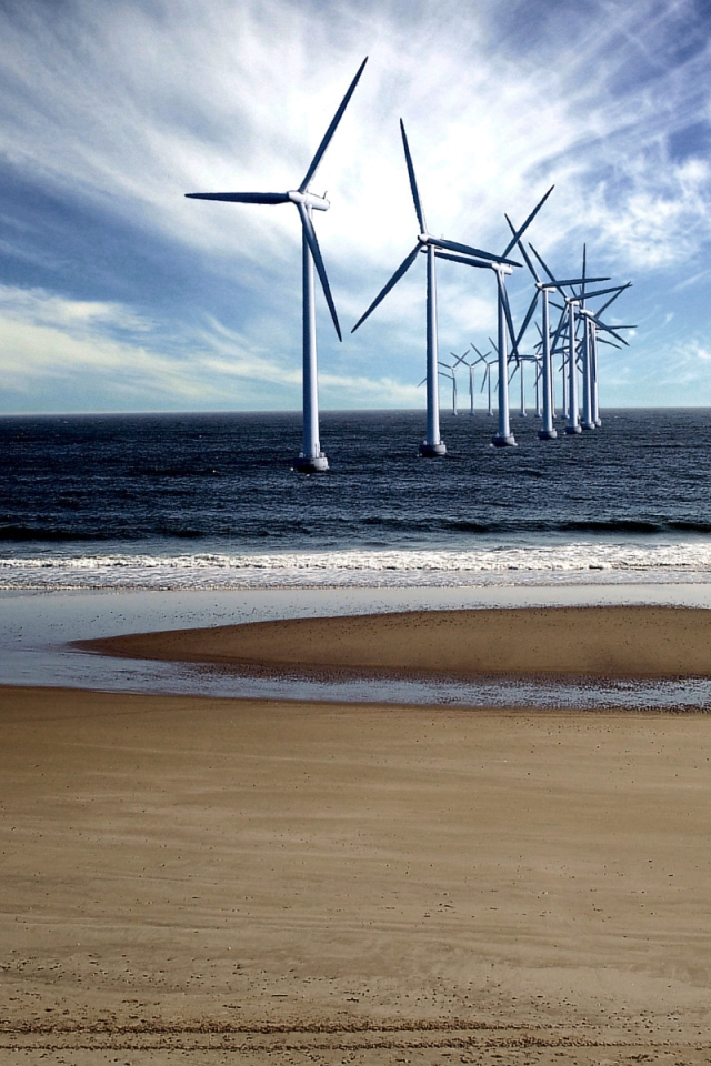 Ветряки в море